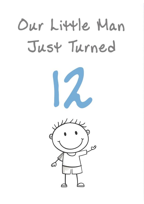 Cute Birthday Card - Son - Little Man - 12th created by @MisterDave