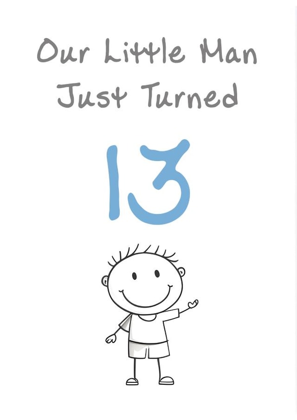Cute Birthday Card - Son - Little Man - 13th created by @MisterDave