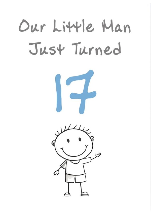 Cute Birthday Card - Son - Little Man - 17th created by @MisterDave