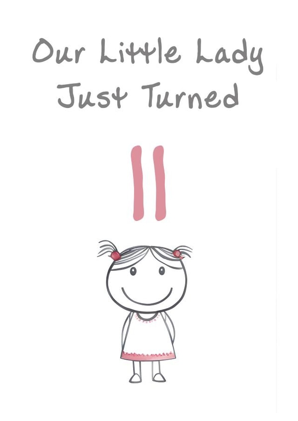 Cute Birthday Card - Little Lady - 11th created by @MisterDave