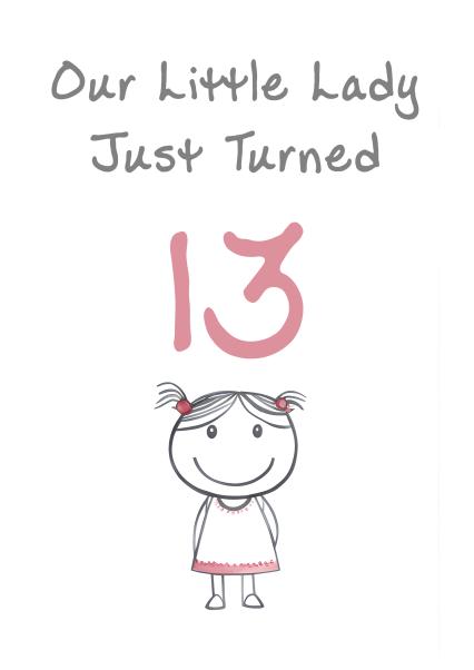 13th birthday card card