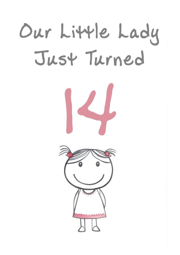 Cute Birthday Card - Little Lady - 14th created by @MisterDave