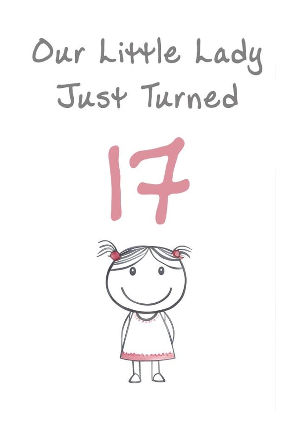 Cute Birthday Card - Little Lady - 17th created by @MisterDave