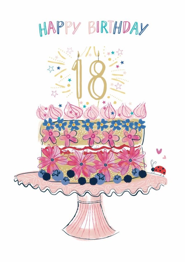 Traditional Birthday Card - 18th - For Her created by Katie Phythian Design