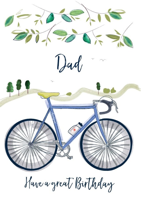 Traditional Birthday Card - Dad - Cycling created by Katie Phythian Design