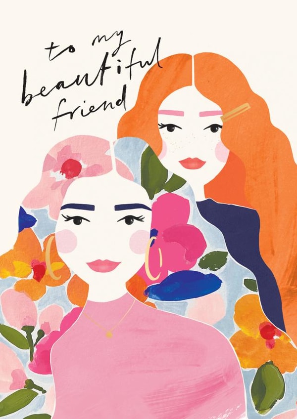 Pretty Birthday Card - My Beautiful Friend created by Paperlink and Meraki Greeting Cards