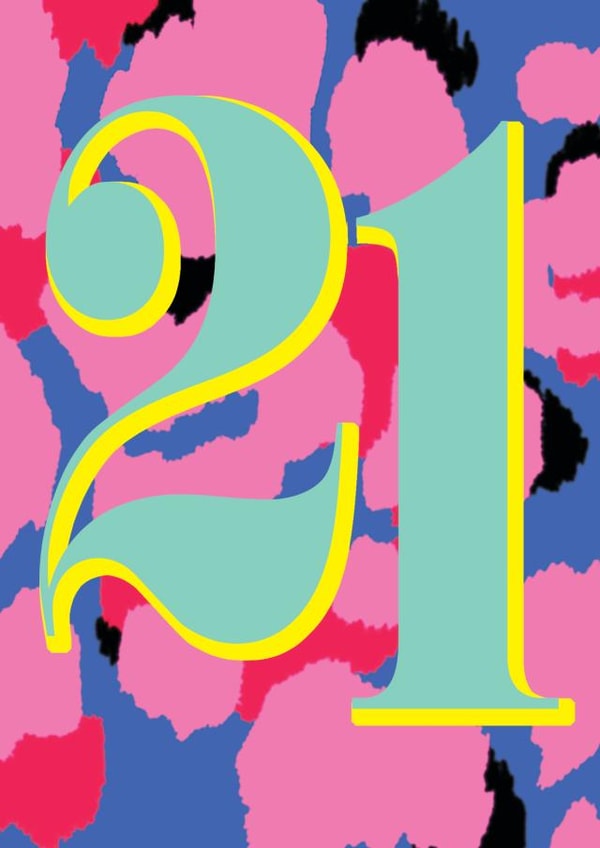 Groovy 21st Birthday Card - 60's Pattern created by Paperlink and Meraki Greeting Cards