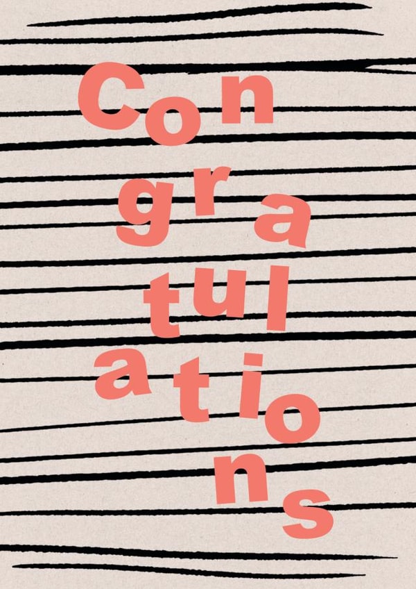 Congratulations Card - Stripy - Perfect to say well done for any achievement! created by Paperlink and Meraki Greeting Cards