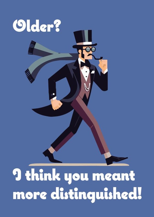 Birthday card - Distinguished gentleman created by Haydn Pole