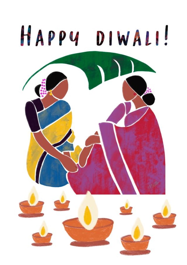 Pretty Diwali Card - wish your friends and family the very best of Diwali! created by Dravidian Quill