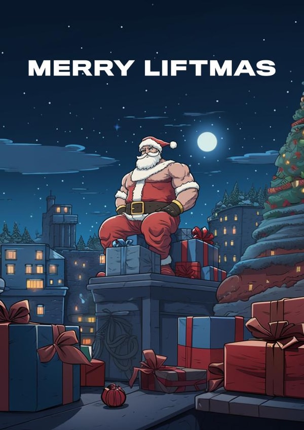 Funny Christmas Card For The Gym-Lover In Your Life - Merry Liftmas created by Liss Doodles