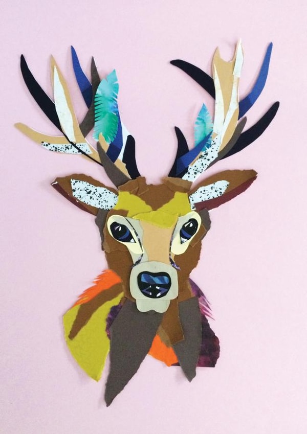Pretty Paper Crafted Deer Card for Birthday or Christmas created by Little Birds Talk + Paper Hawk