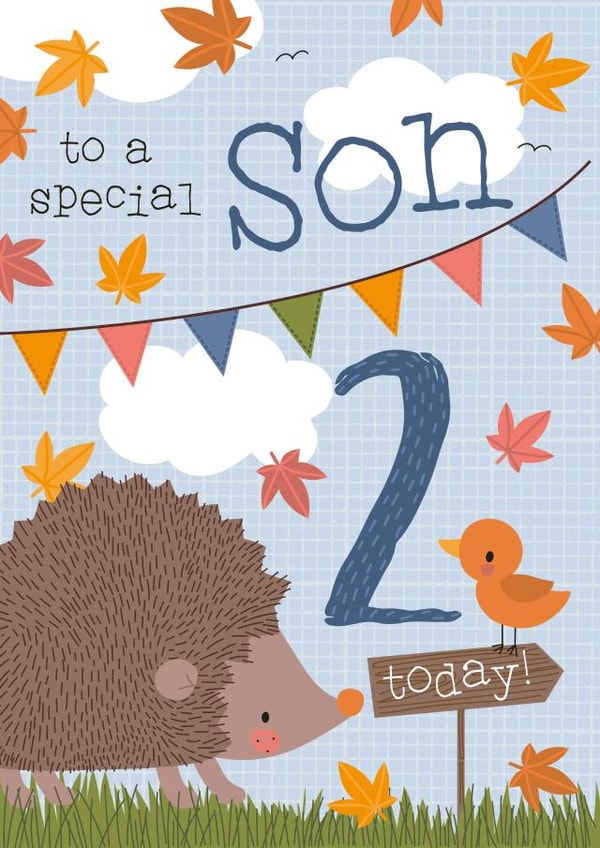 Cute Hedgehog Woodland design - 2 Today - for Son created by Juniper and Rose Studio
