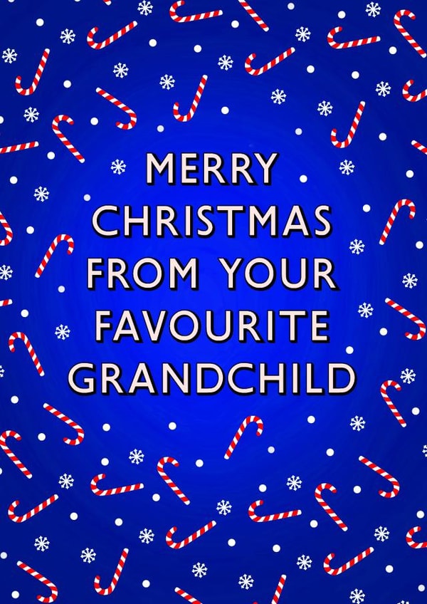Cheeky Christmas Card - From Favourite Grandchild created by Poppy & Mabel 