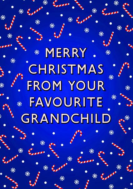 Cheeky Christmas Card - From Favourite Grandchild | thortful