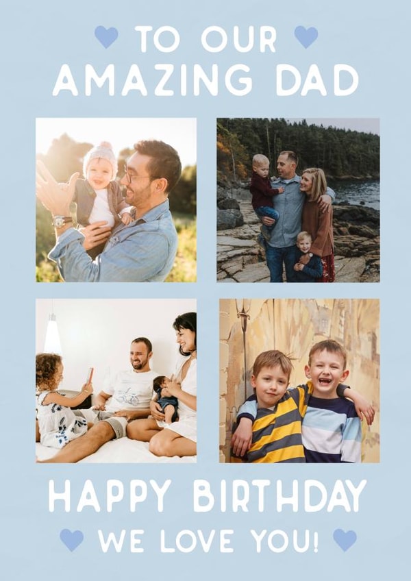 Cute Birthday Photo Card - To our Amazing Dad created by @HurrayHaus