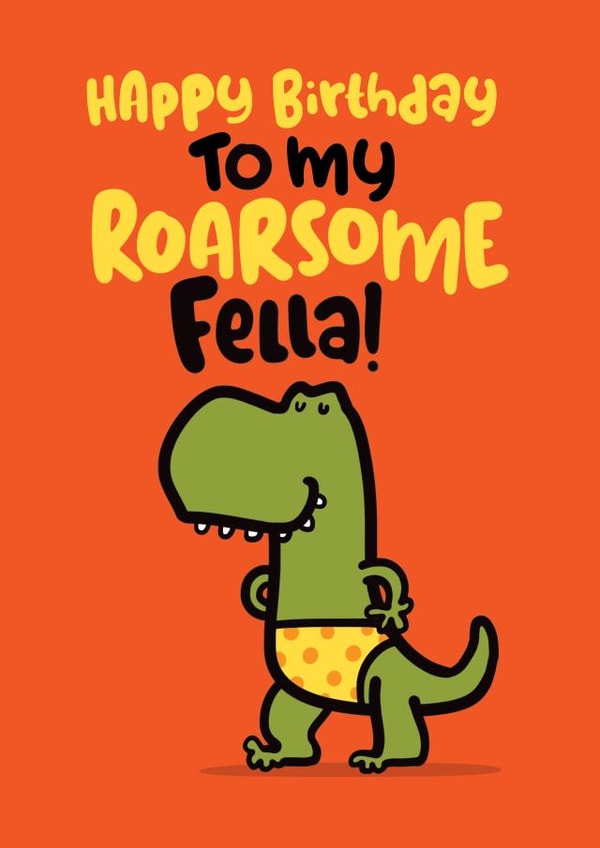 Funny Roarsome Dinosaur in Pants Card - for Husband, Boyfriend, Partner created by Pink wink