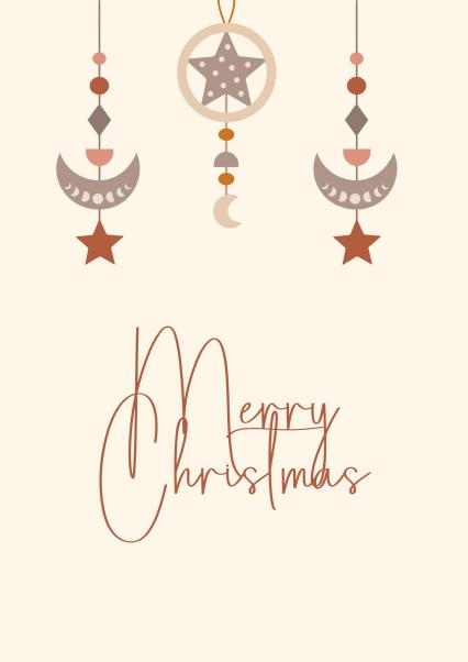 Merry Christmas Boho Christmas Card | thortful