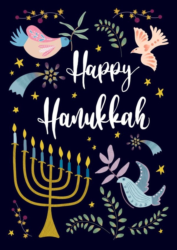 Happy Hanukkah - Pretty Menorah Card created by Paperleaf Studios