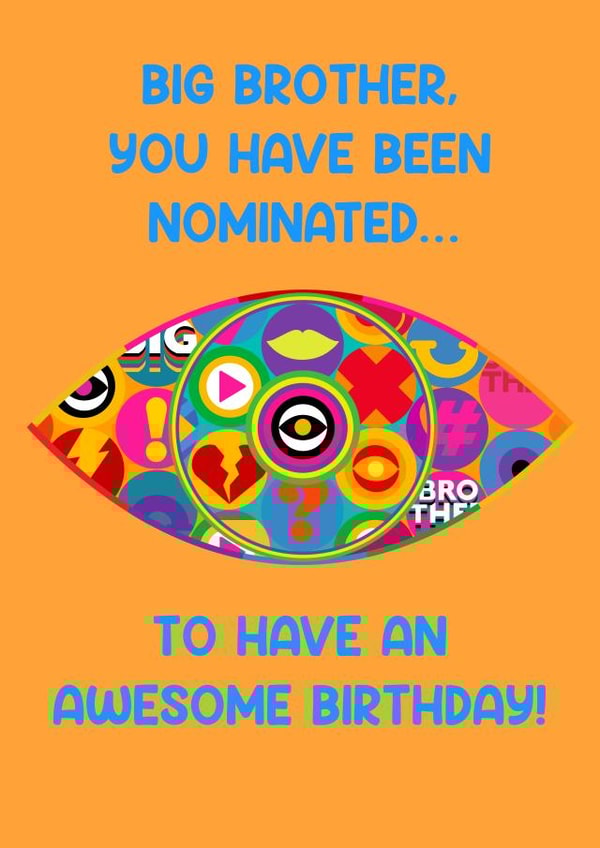 A Bright & Fun Big Brother TV Show Themed Birthday Card created by Little Spoon
