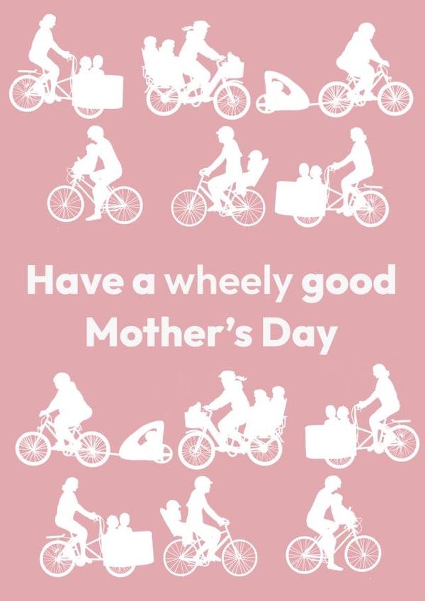 Modern Cargo Bike Mother’s Day Card created by That’s Just Her Face