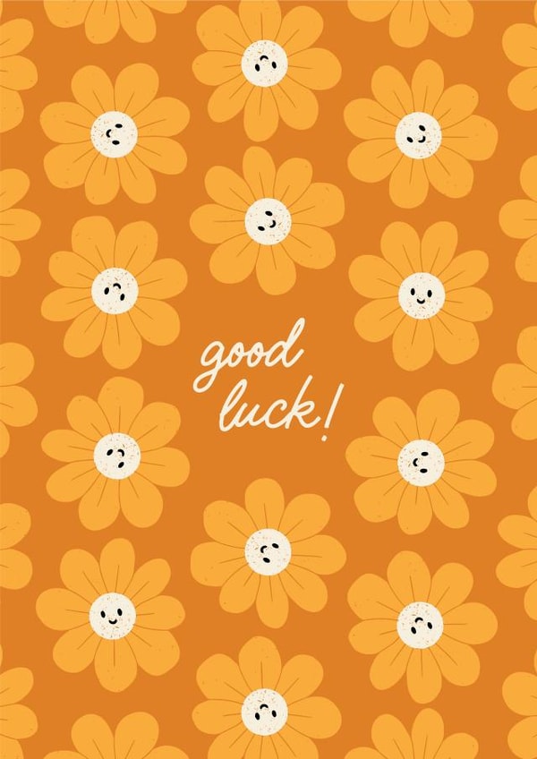 Pretty Good Luck Card- Playful golden flowers created by Hello Elks