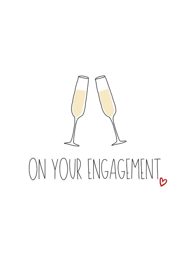 Cute Champagne Card - Happy Engagement created by Amy (Hedgecards)