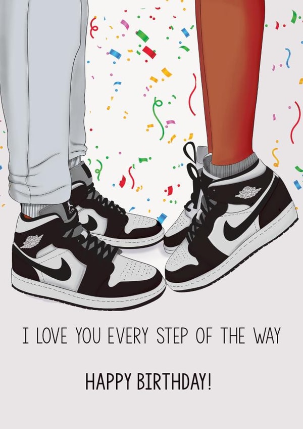Trainer, Sneaker couple card - Cute card for boyfriend, girlfriend birthday created by ChrystalWhiteDesigns