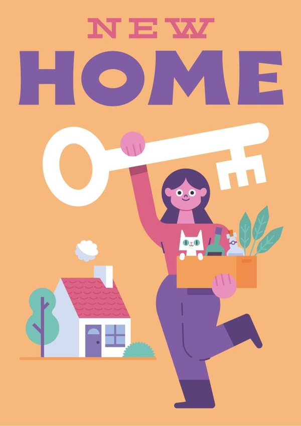 Cute New Home Card - Moving in created by Chris Wharton