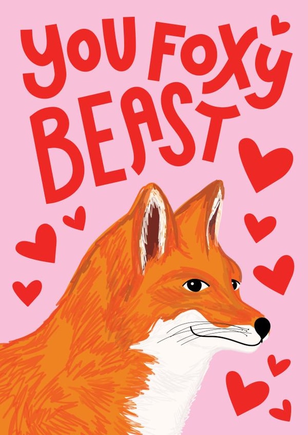 You Foxy Beast - Funny Anniversary Card created by Jane Katherine Houghton