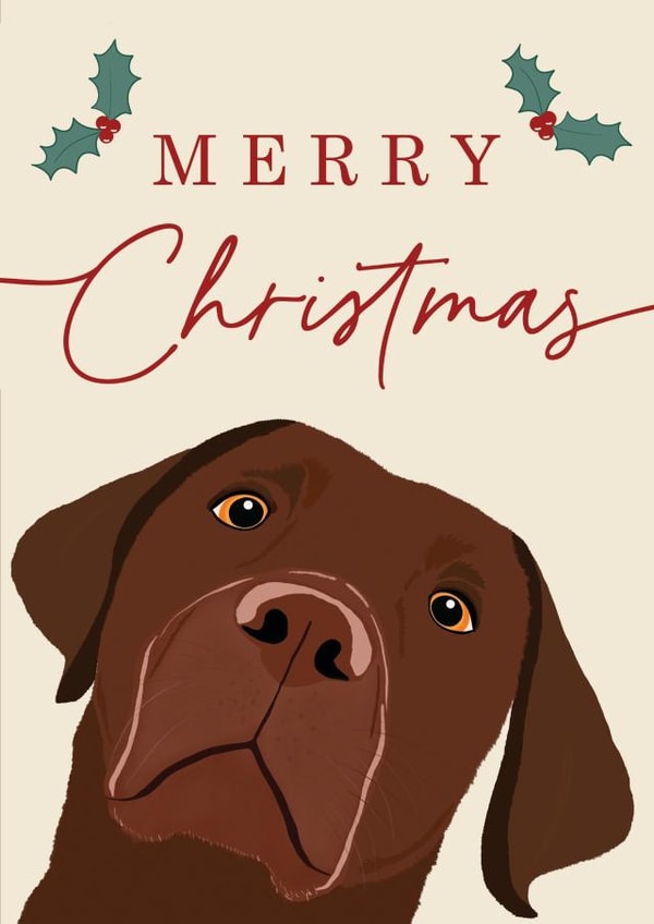 Adorable Brown Labrador Christmas Card - Merry Christmas from the dog created by Jasmin