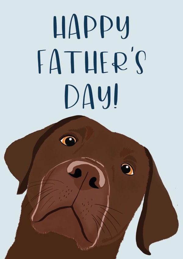 Adorable Brown Labrador Christmas Card - Happy Father's Day from the dog! created by Jasmin