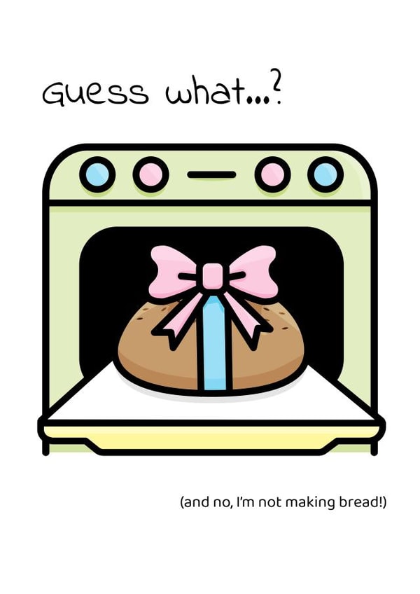 Cute Pregnancy Card - Having a Baby and Want to Tell Someone - Let Them Guess created by Chris Smyth