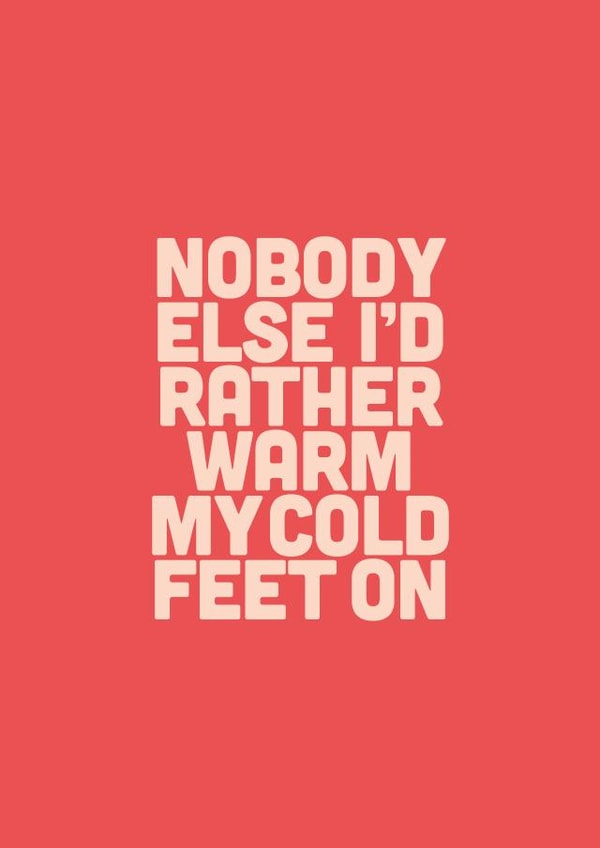 Cute anniversary or valentines card for husband / wife - warm my cold feet! created by Rachel Brown