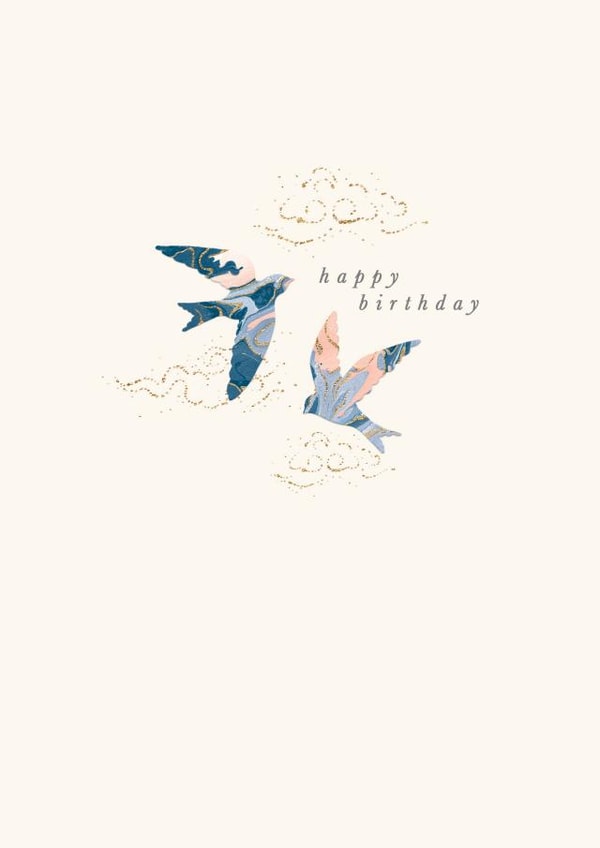 Classic Birthday Card - Happy Birthday - Marbled Design created by Paperlink and Meraki Greeting Cards