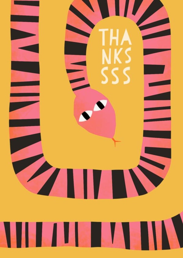 Digital Snake Illustration Card - Thanksss created by AbiGoLucky