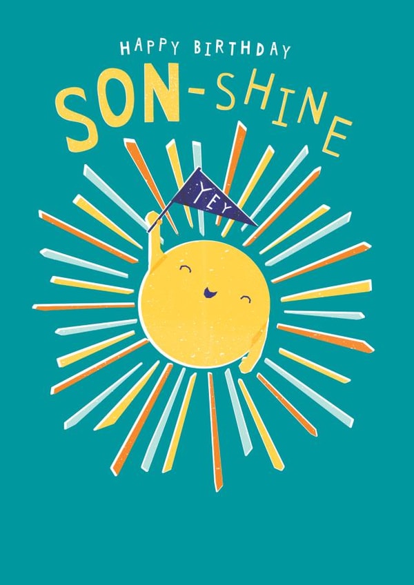 Cute Birthday Card - For Son - Sunshine created by Paperlink and Meraki Greeting Cards