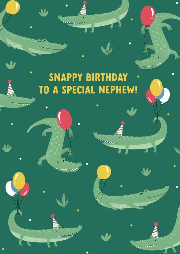 Snappy Crocodile - Birthday card - for Nephew created by Evie Garnett Designs