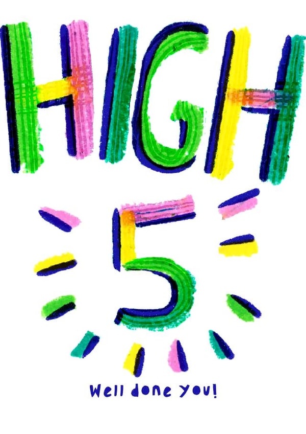 High 5 - Well Done/ Congratulations Card created by Rosie & Radish