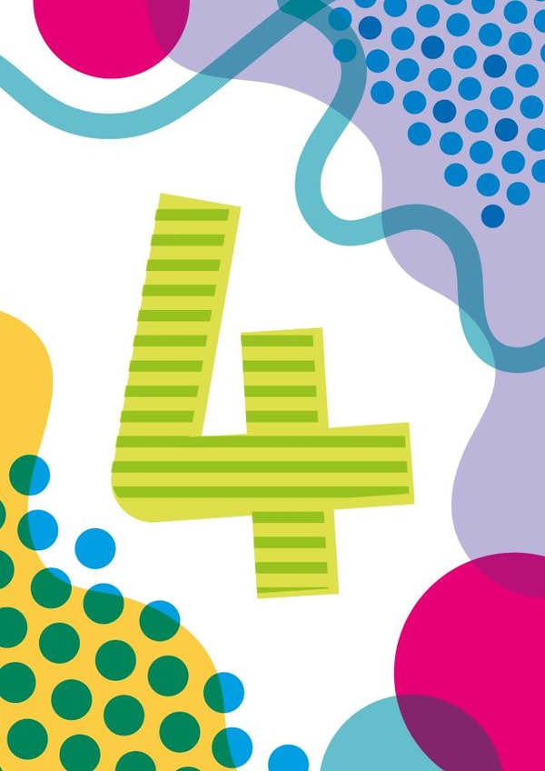 Geometric Birthday Card - 4th Birthday created by Jane Katherine Houghton