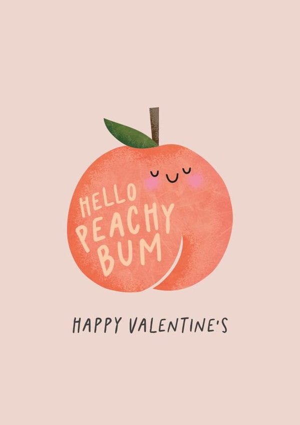 'Hello Peachy Bum' - Cute Peach Card - Valentine's created by Studio Mads