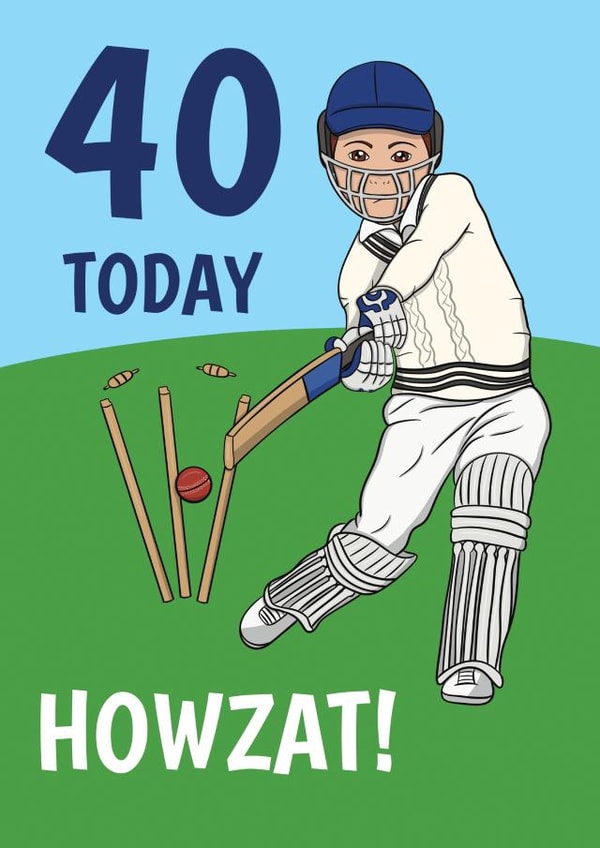 Funny 40th Birthday Card - Cricket Howzat! created by @Cupsie's Creations
