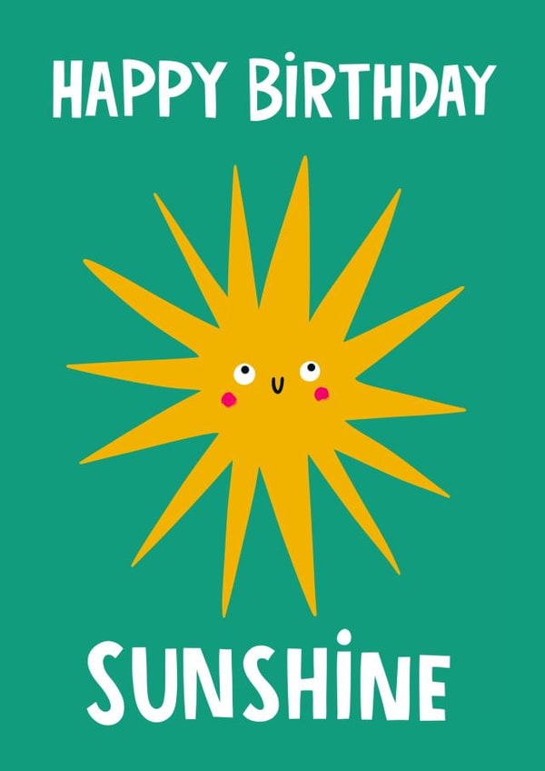 Cute Graphic Card - Smiley Sunshine - Happy Birthday created by Lucy Maggie Designs