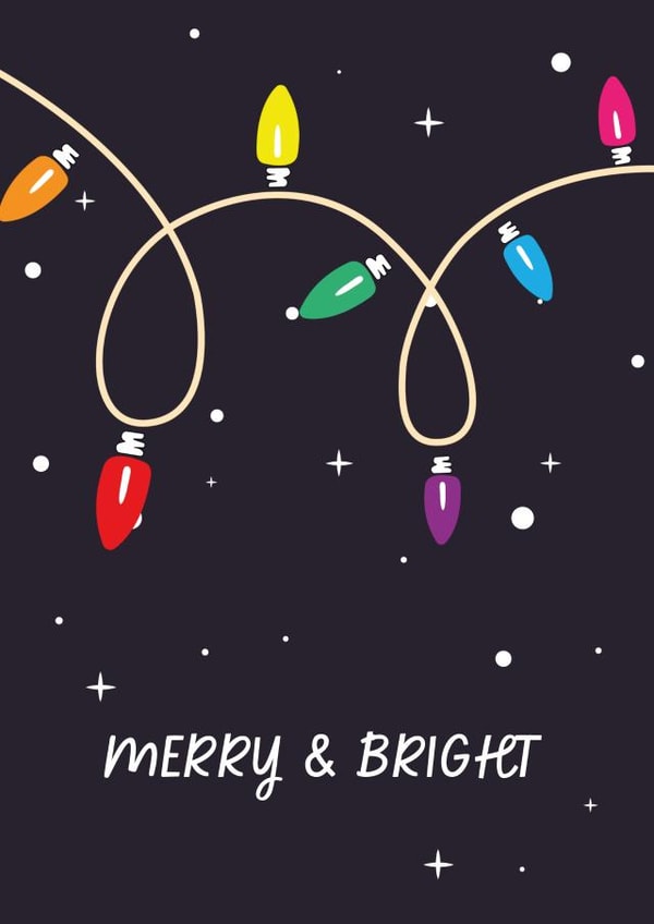 Merry & Bright | Christmas Lights | Christmas Greetings Card created by @TheGrafixCat