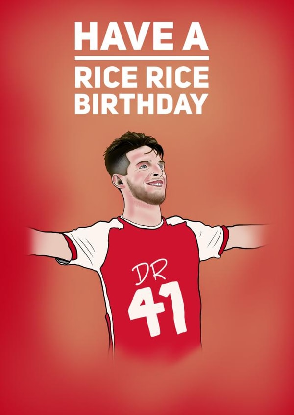 Arsenal Birthday Card - Declan Rice - Arsenal created by Elgo Designs
