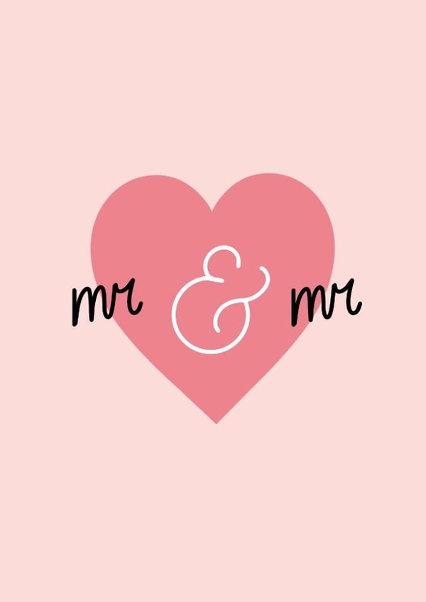 Cute Wedding Card - for Two Grooms - Mr and Mr Wedding Congratulations created by Dani White