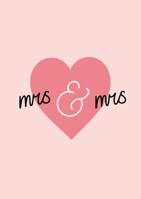 Cute Wedding Card - for Two Brides - Mrs and Mrs Wedding Card created by Dani White