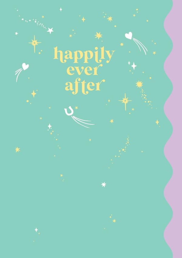 Happily Ever After Wedding Day Card - Congratulations - Stars - Horseshoe created by Paperlink and Meraki Greeting Cards