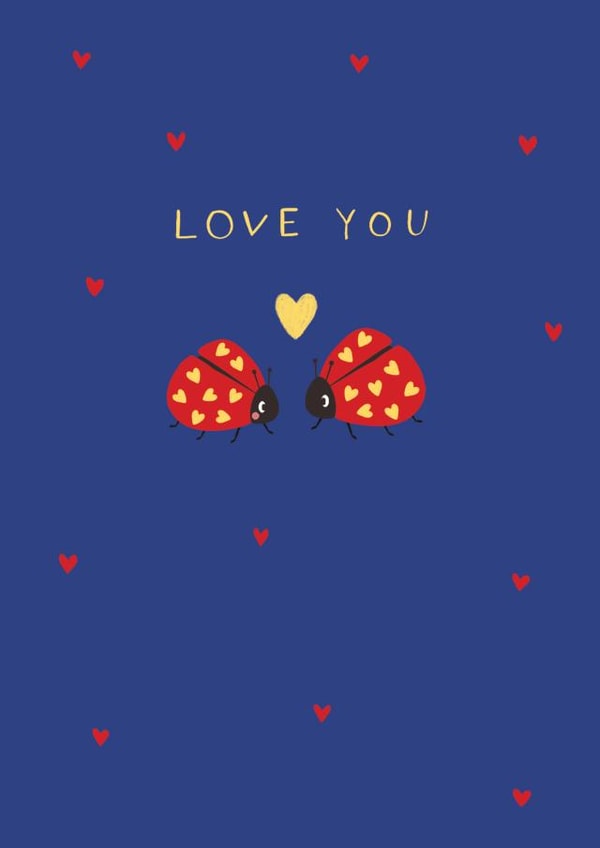 Cute Love You Ladybird Card - Anniversary created by Paperlink and Meraki Greeting Cards