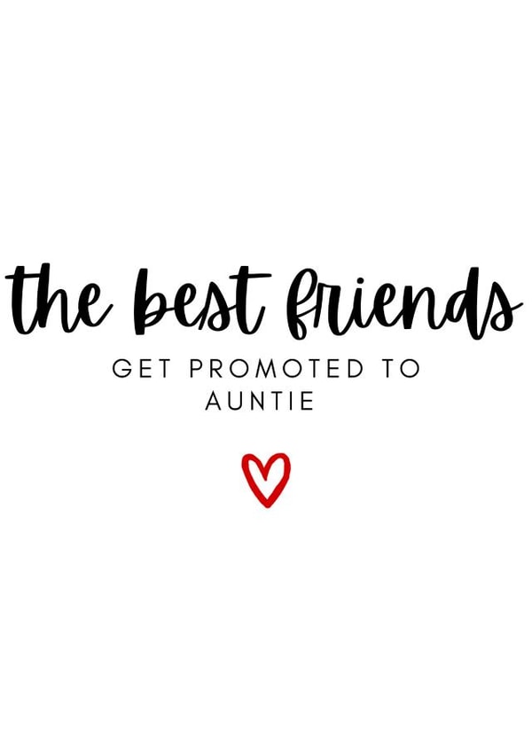 Best Friend promoted to Auntie - Cute Pregnancy Announcement Card created by Amy (Hedgecards)